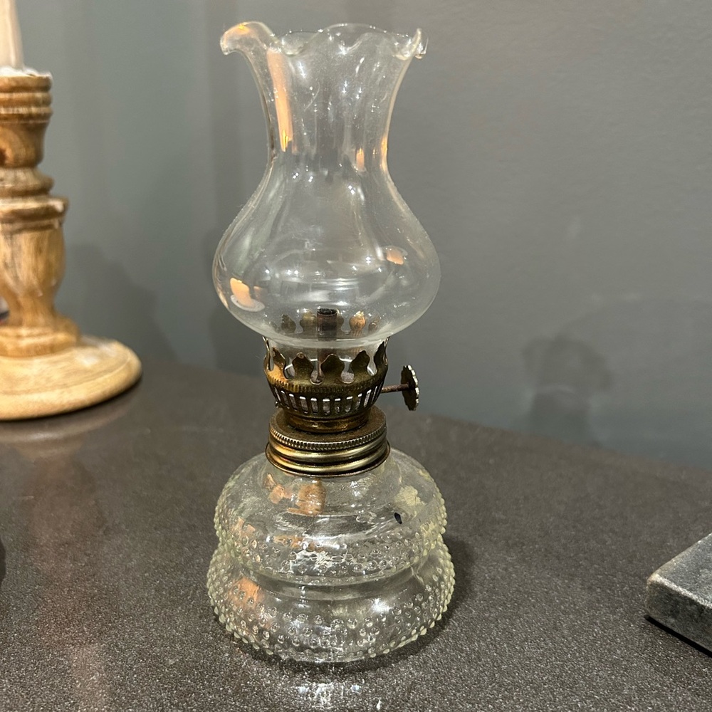 Vintage Glass Oil Lamp